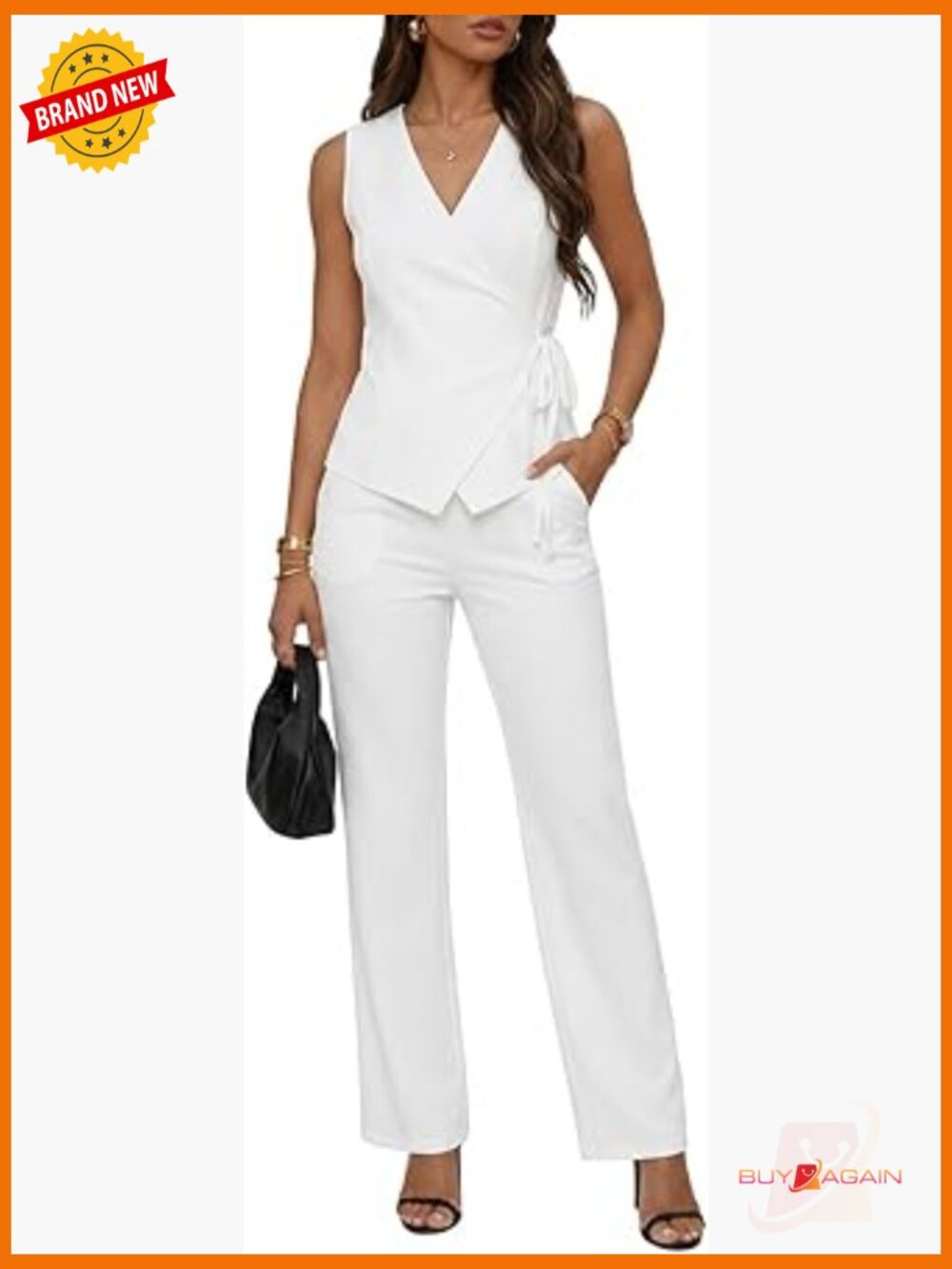 Sleeveless Vest and Pants Set Dressy 2 Piece Business Casual Outfits
